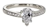 Platinum Pear Cut Diamond Ring (GIA Certified 1 ct, D Color, SI1 Clarity), Size 6
