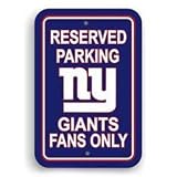 New York Giants Plastic Reserved Parking Sign Reserved Parking: Giants Fans Only