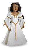 Medieval Adventures Doll Outfit ~ Includes Ivory Floral Dress with Gold and Jewels Belt, Veil & Shoes and fits the 18 inch Slim all Vinyl Dolls like Carpatina, Stardust Classics & Magic Attic