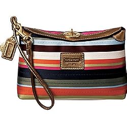 Coach Legacy Stripe Capacity Wristlet Case Bag 41758