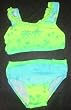 Girls 2 PC Swimsuit Turq Lime Sunshine Palm