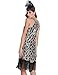PrettyGuide Women's 1920s Sequin Paisley Racer Back Tassels Flapper Cocktail Dress