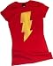Shazam Distressed Logo Crop Sleeve Fitted Juniors T-Shirt