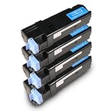Dell KU052, KU053, KU054, KU055 Compatible Remanufactured Combo Pack for Color Laser 1320C Printers- 1 Black, 1 Cyan, 1 Magenta, 1 Yellow Toner Cartridges