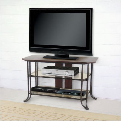 Delaney TV Stand in Middleton Brown and Walnut
