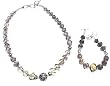 Bracelet Necklace in Sterling Silver in Smokey Quartz Gemstone