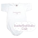 BABY BODYSUIT WHITE  PINK CLOUD BASKETBALL CLUB  3 - 6 Months