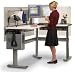 Height-Adjustable Worksurface, 34''Wx29â D, 2-Column, Black/White Speckle
