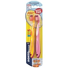 Dontodent Zahnb�rste Kids Doppelpack, 2er Pack (2 x 2 St�ck) verschiedene unsortierte Farben