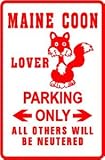 MAINE COON LOVER PARKING sign * street cat