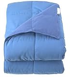 Dockers Queen/King Fleece Flip Reversible Down Blanket, Smoke Blue/Light Blue