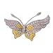 CZ Canary Pink Sapphire Diamond Sterling Silver Butterfly Pin