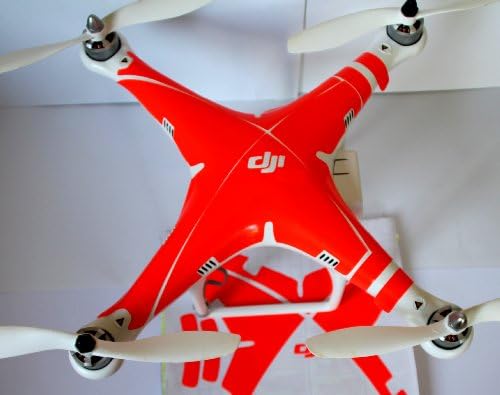 Orange - Red Neon Decal sticker wrap vynil skin compatible with Dji Phantom 2 vision
