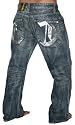CHRISTIAN AUDIGIER Ed Hardy Mens Denim Jeans Tattoo Signature C Tarantino Wash 32" Inseam