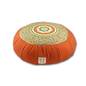Relaxso Zafu Meditation Cushion, Toile Orange