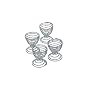 Faringdon Chrome 5cm pack of 4 Egg Cups