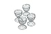 Faringdon Chrome 5cm pack of 4 Egg Cups