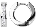 Huggie Hoop Diamond Earrings 1/2 ctw in 10K White Gold (1/2 inch)