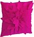 Sara's Garden Petal Decorative Throw Pillow. 17 Inch Square. (Fuchsia/Hot Pink , One Size)
