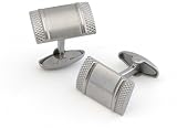 Colibri Starliner Cufflinks Polished lines with Brushed Stainless steel