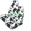 Set of 2 Universal-fit Animal Print Front Bucket Seat Cover - Cow