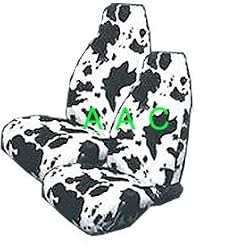 Set of 2 Universal-fit Animal Print Front Bucket Seat Cover - Cow