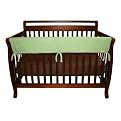 Set of Two Fleece 27" Side Rail Cover for Convertible Crib- Sage