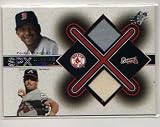 2001 Upper Deck SPX Dual Winning Materials Pedro Martinez and Greg Maddux Game Used Jersey Baseball Card