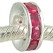 July Birthstone Channel Set Ruby Red CZ and 925 Sterling Silver Spacer Bead fits European Charm Bracelet