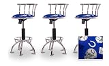 3 24"-29" Indianapolis Colts Seat Chrome Adjustable Specialty / Custom Barstools Set