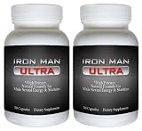 IRON MAN ULTRA (2 Bottles) - Maximum Strength Male Enhancement Stamina Pills. Achieve ROCK HARD Erections & Eliminate Premature Ejaculation