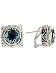 Balissima By Effy Collection Sterling Silver and 18k Yellow Gold Green Amethyst Earrings