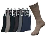 Mens Cotton Blend Ribbed Dress Socks Value Assorted 6-Pack