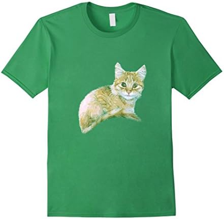 Men's Art Lovely Cat t-shirt, Princess Kitty Cat LSD t-shirt Medium Grass