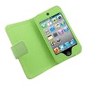 GTMax Premium Folio Wallet Leather Cover Case - Green for Apple iPod touch 8GB 32GB 64G 4G 4 (4th Generation)
