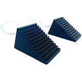 YM W4205 2-Pk of Compact Rubber Wheel Chock, 4-7/8" Length x 3" Width x 2-3/4" Height