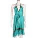 ViX Women’s Solid Turquoise Wrap Halter Cover-up Dress