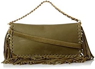 Hayven Women's Molly Chain Strap Shoulder Bag with Fringe, Olive