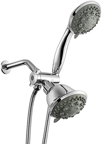 HOME SHOW Handheld Shower Head Shower Set Full-Chrome 7 Function 2 in 1 Rainfall Water-Saving Bath Handheld Shower Head Combo with Hose Shower Set P01 1228