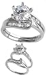 Sterling Silver Wedding Ring Sets with Clear CZ - Sizes: 6-9