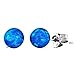 Trustmark 925 Sterling Silver 6mm Tropical Blue Created Opal Ball Stud Post Earrings, Oceans