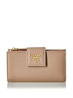 Prada Cartera New Wallet Zoom Logo (Marrón Claro)
