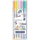 Staedtler Triplus Fineliner Pens 6-Color Pastel Set