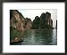 Boats Move Among the Craggy Islands of Halong Bay Framed Art Poster Print, 22x18