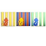 Modern Littles Rusty Land Canvas Print Wall Decor, Monkey, 3 Count by Modern Littles [並行輸入品]