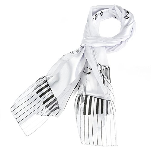 Music Note Scarf (Piano White)