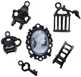 Blue Moon Madame Delphine's Metal Charms-Chairs Cameo-Black 6/Pkg