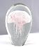 Glass Jellyfish Paperweight (Pink) - Figurine Paper Weight