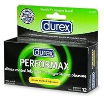 60 Durex Performax Condoms - Climax Delay Lubricant Help Prolong Sexual Performance