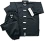 Black with White Frogs Complete Kung Fu Uniform